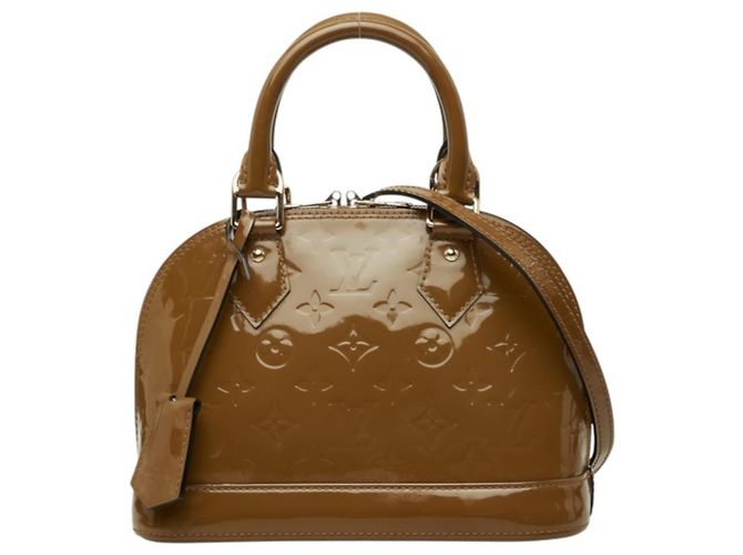Sac à main Louis Vuitton Vernis Alma BB Marron Vert olive