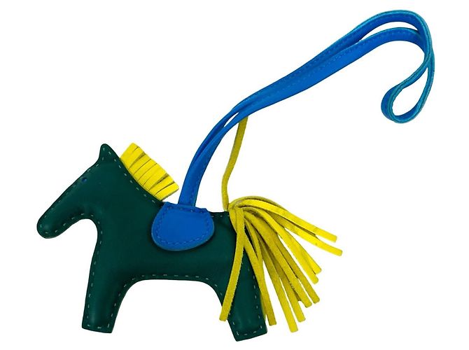 Hermès Hermes Vintage Rodeo Charm PM Azul Verde Amarelo