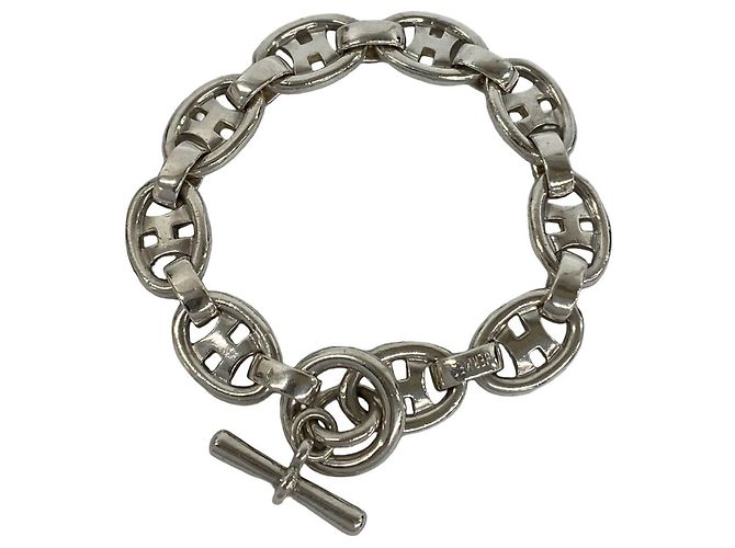 Hermès Bracciale con Charm H Logo Hermes Vintage Argento 