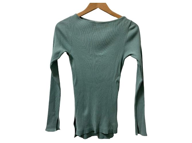Autre Marque AURALEE Ron Herman Exclusive Giza Long Sleeve Top Verde