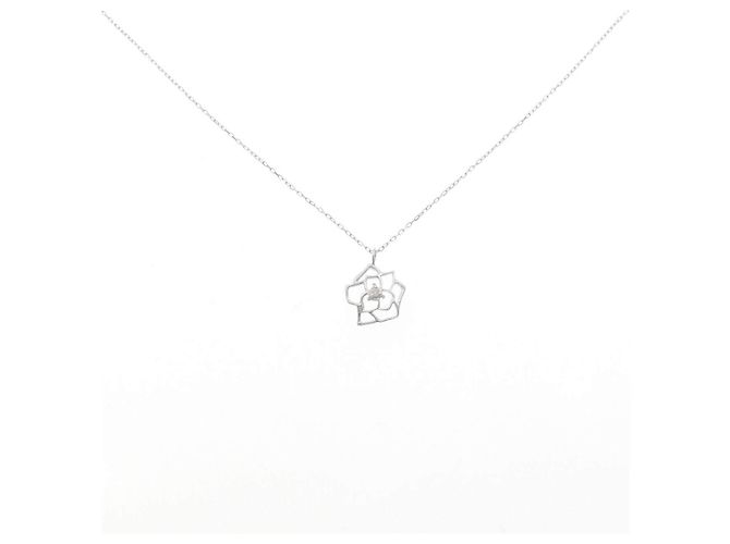 Autre Marque Collana in oro bianco K10 e diamanti Argento
