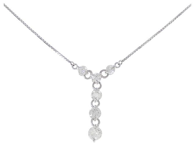 Autre Marque Collana in Pt850 e diamanti Argento