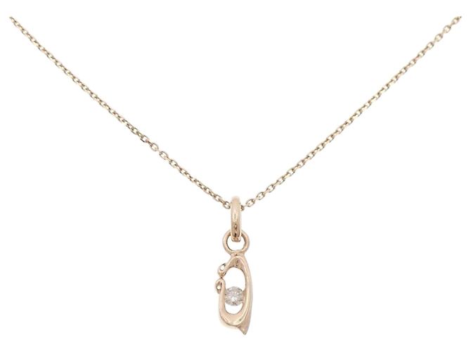 Autre Marque Colar K10 Pink Gold Diamante Rosa