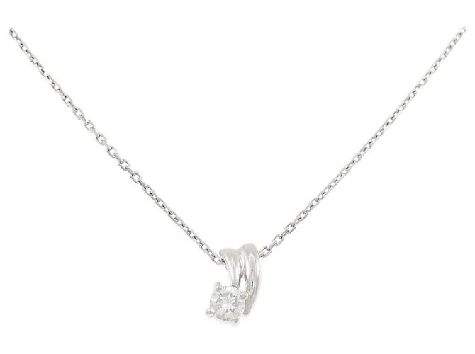 Autre Marque Pt850 Diamantenhalskette Silber