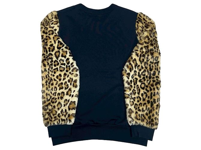 Sweatshirt de algodão e modacrílica Dries Van Noten Marrom Azul marinho