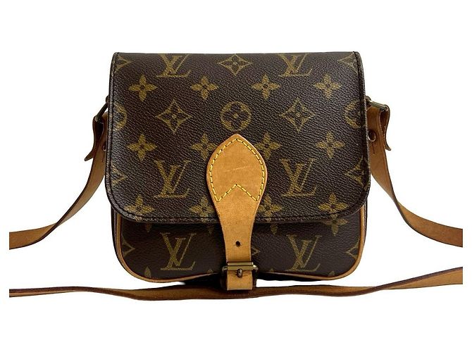 Bolsa de Ombro Louis Vuitton Mini Cartouchiere Monogram em couro Marrom