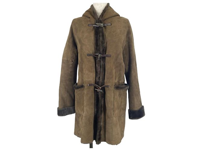Autre Marque Cappotto in pelle di pecora Marrone