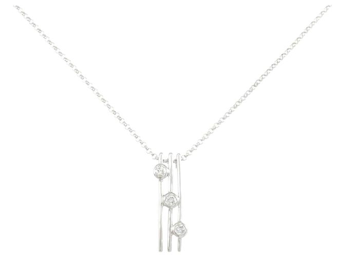 Autre Marque Diamantenhalskette Pt900 Pt850 Silber