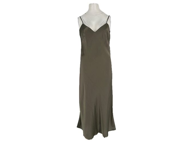 Autre Marque Vestido maxi de seda cáqui HER SENSES Caqui