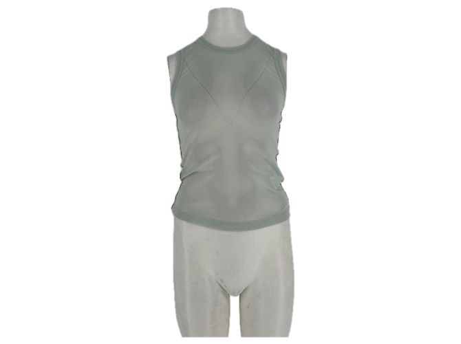 Helmut Lang Camiseta verde transparente sin mangas