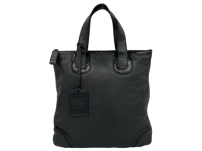 Mini mala tote Loewe em pele nappa preta Preto