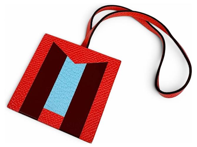 Hermès Hermes Lettre au Carré Initial M Handbag Charm Rot Blau 
