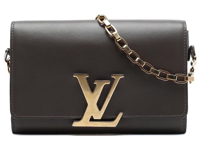 Louis Vuitton Louise Chain GM em couro de bezerro marrom Taupe