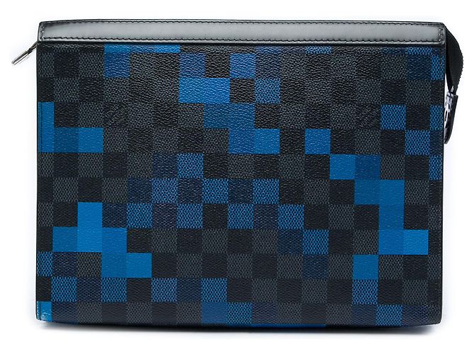 Louis Vuitton Gray Damier Graphite Pixel Pochette Voyage MM Marrone