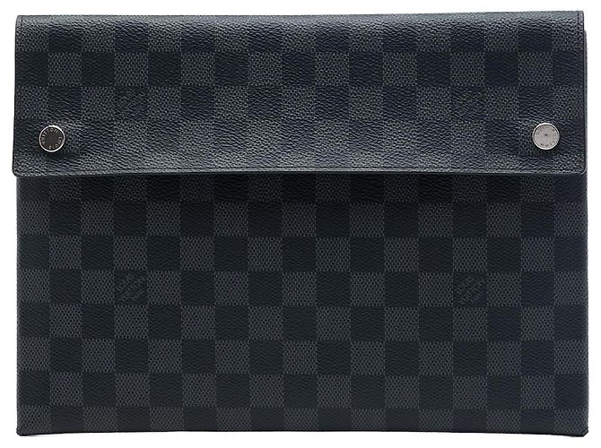 Louis Vuitton Black Damier Graphite Alpha Pochette GM Nero
