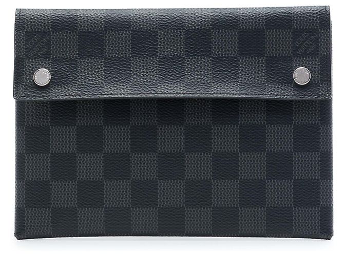 Louis Vuitton Black Damier Graphite Alpha Pochette MM Nero