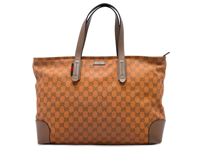 Gucci GG Canvas Web Tote in Orange