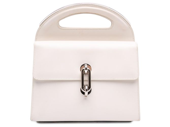 Bolsa Balenciaga Maillon de couro de bezerro branco com alça redonda M