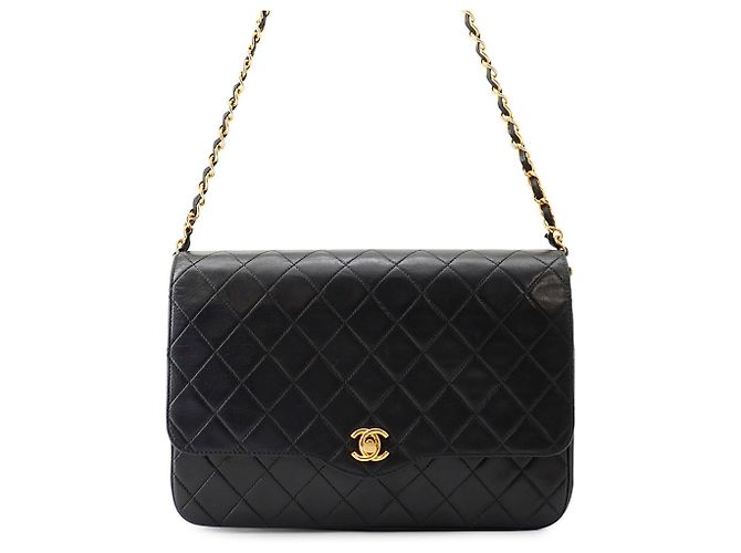 Timeless Bolsa de Ombro com Corrente Chanel Matelassé Preto