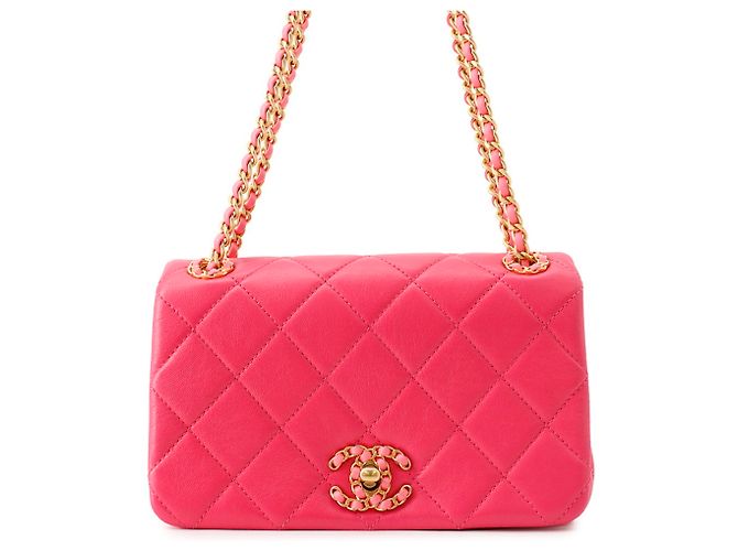 Borsa a tracolla Mini Flap Chanel Matelassé Rosa