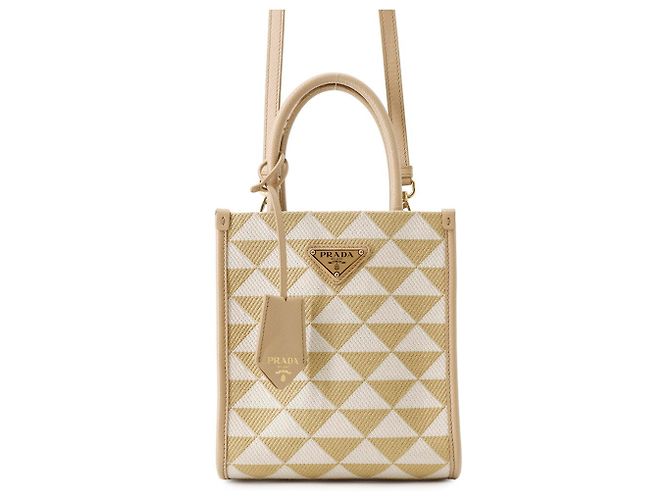 Bolsa de Ombro e Mão 2-Way Prada Branco Bege