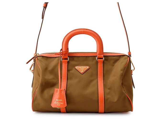 Sac à main Prada Triangle Orange Kaki