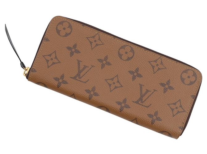 Louis Vuitton Monogram Reverse Portefeuille Clemence Long Wallet Black
