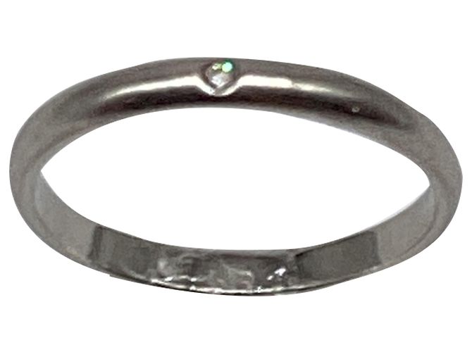 Cartier Ehering aus Platin mit Diamanten Silber