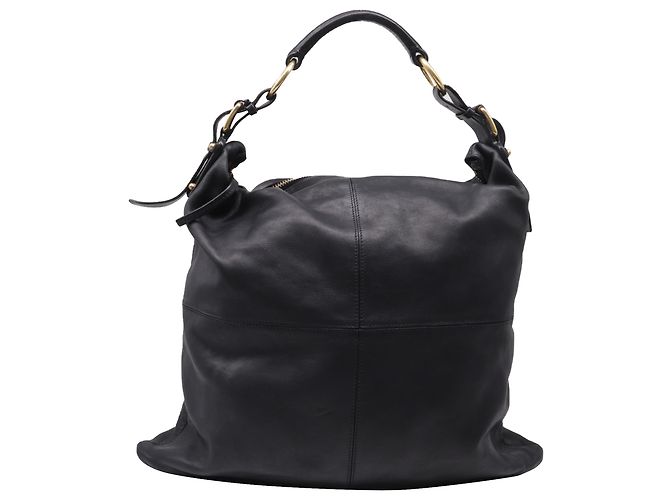Céline Borsa Hobo Slouched Celine in pelle nera Nero