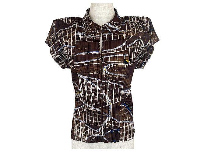 Issey Miyake Camiseta PLEATS PLEASE con estampado Roller Coaster Multicolor