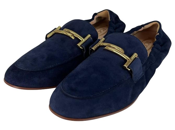 Tod's Mocassins en daim Tod’s Double T Bleu Bleu Marine