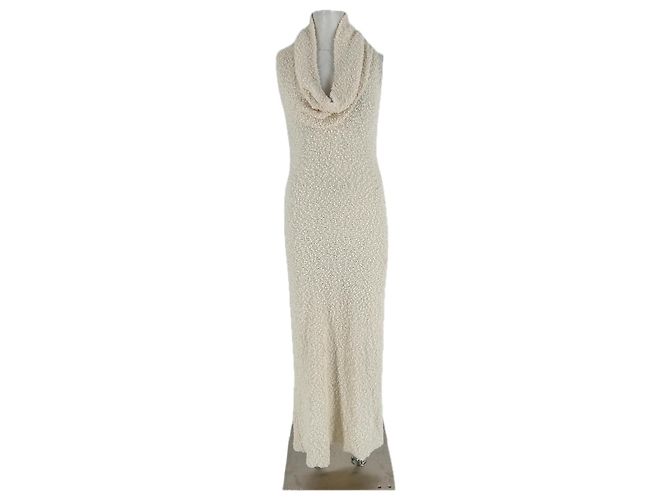 Magda Butrym Langes Strickkleid in Creme Beige