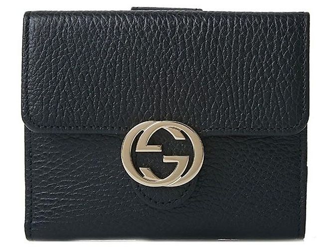 Gucci Interlocking Flap Wallet Black