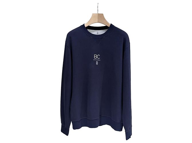 Brunello Cucinelli Baumwoll-Sweatshirt mit Rundhalsausschnitt Navy Grade, XL) Blau