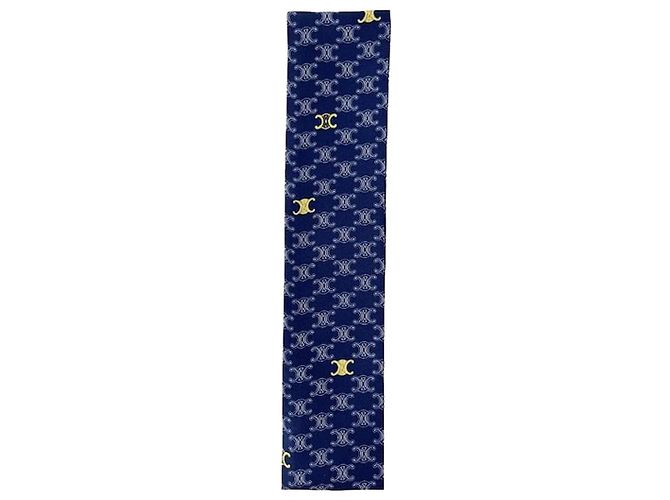Céline Lenço de Seda Twill Lavalier Navy Azul