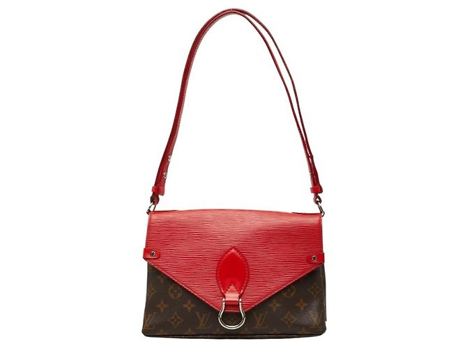 Bolsa de Ombro Louis Vuitton Monogram Saint Michel Marrom Vermelho