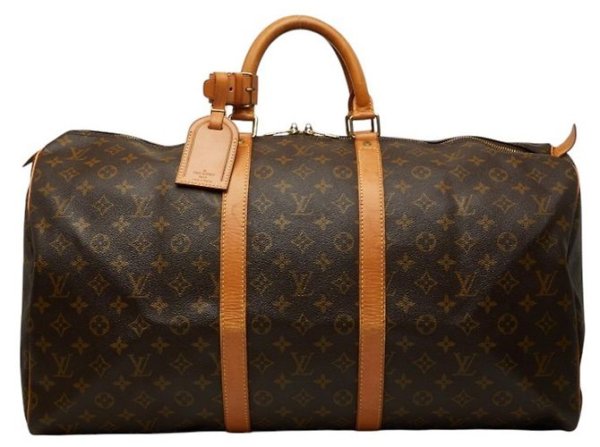Borsa Boston Louis Vuitton Monogram Keepall 55 Marrone