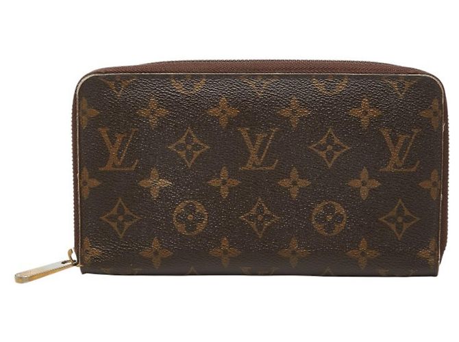 Louis Vuitton Monogram Zippy Organizer Long Wallet Brown