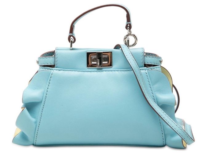 Borsa Fendi Micro Peekaboo Blu
