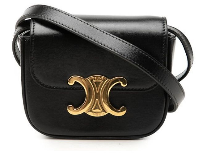 Céline Bolso bandolera y de hombro Celine Triomphe Mini Claude Negro 