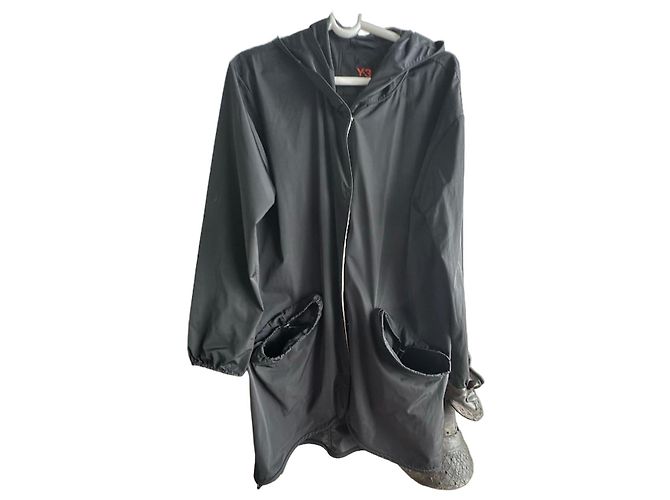 Y3 Y-3 schwarze Jacke mit Kapuze
