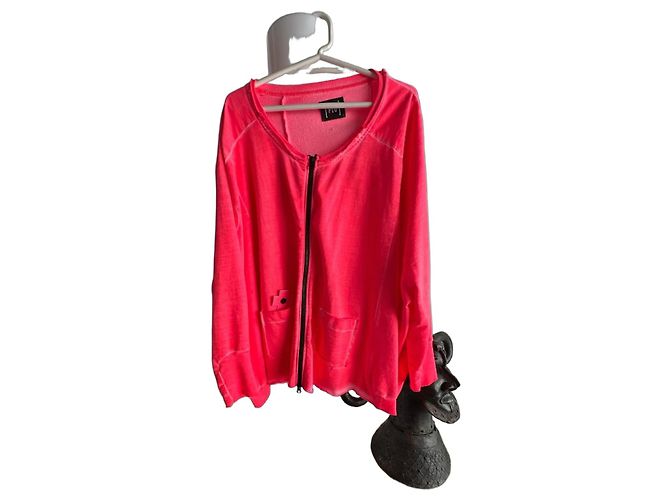 Munthe Plus Simonsen Chaqueta deportiva PLU rosa fluorescente con cremallera