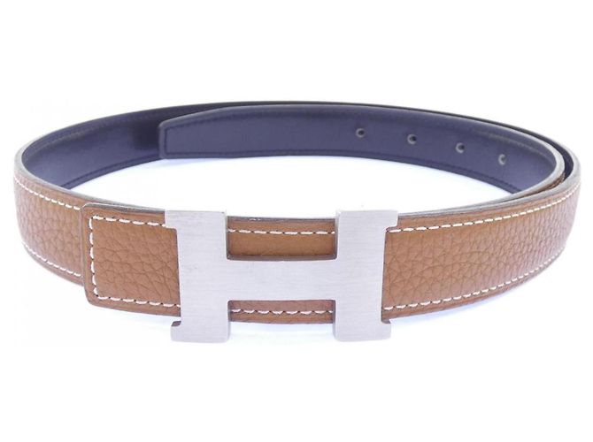 Hermès Cinturón reversible Hermes Mini Constance 24mm Castaño Negro
