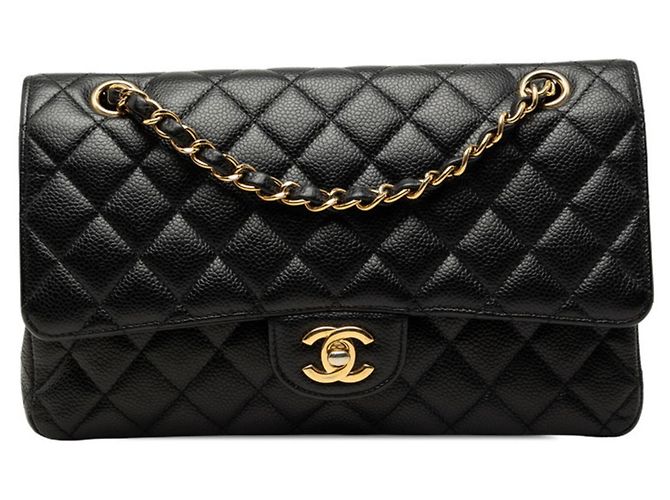 Borsa a tracolla Chanel Coco Mark Matelassé Double Flap con catena Nero