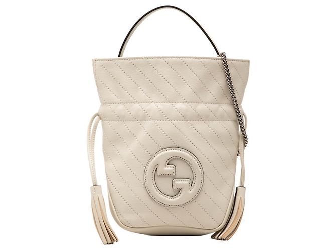Gucci Interlocking G Blondie Chain Shoulder Bag Eggshell