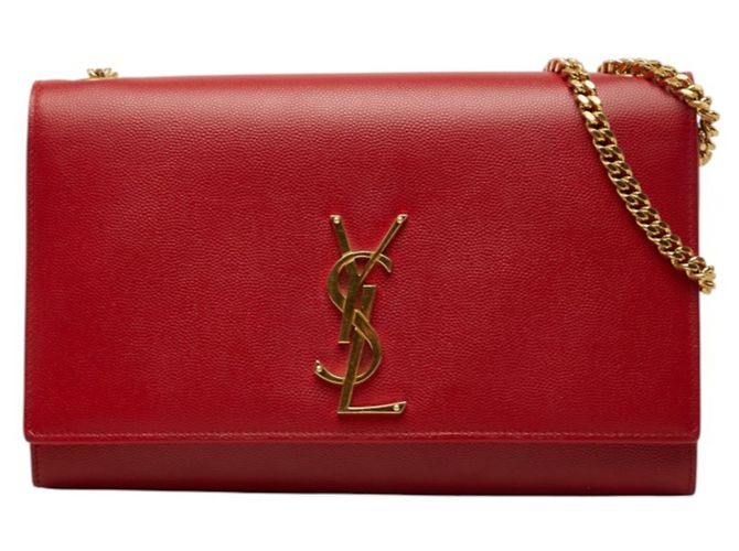 Bolso de hombro con cadena Saint Laurent Kate Roja Dorado