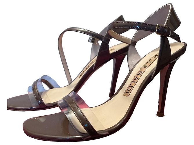 Autre Marque Lella Baldi braune High-Heel-Sandalen