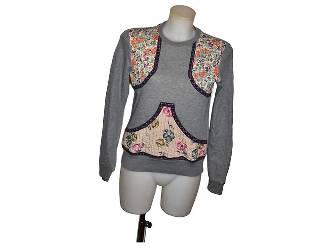 Red Valentino Grauer Sweatshirt mit Blumenprint Mehrfarben