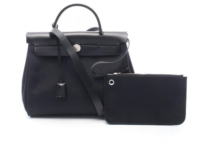 Hermès Hermes Herbag Zip PM 2-Way Handtasche in Schwarz