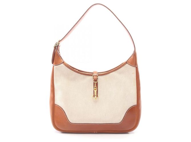 Hermès Bolsa de ombro Hermes Trim 31 Marrom Bege